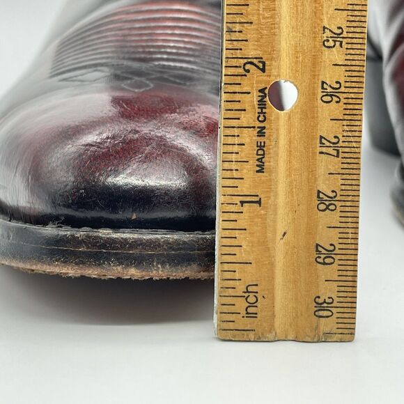 El Dorado Cowboy Boots Men's 9D Black Cherry Leather Western Stovepipe Vintage - Picture 10 of 16